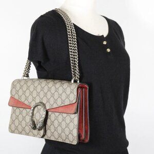 GUCCI Duonisos Shoulder Bag 400249 ChainShoulder Brown GG Supreme Canvas